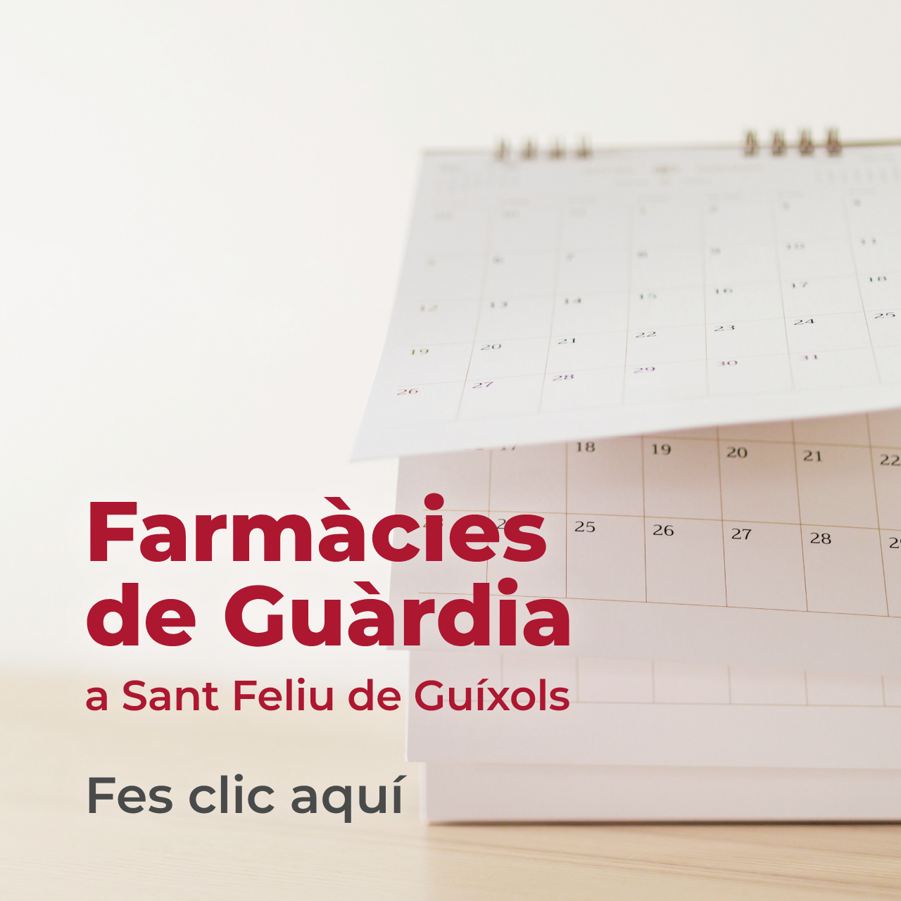 Farmàcies de Guàrdia a Sant Feliu de Guíxols. Fes clic aquí.