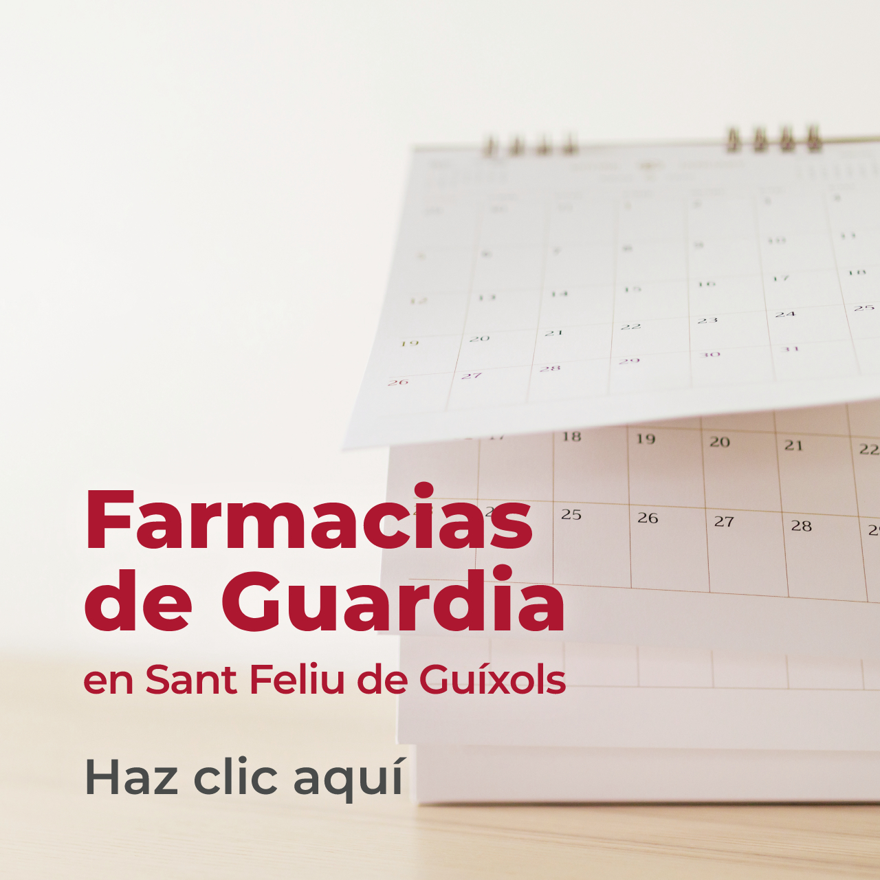 Farmacias de guardia en Sant Feliu de Guíxols. Haz clic aquí.